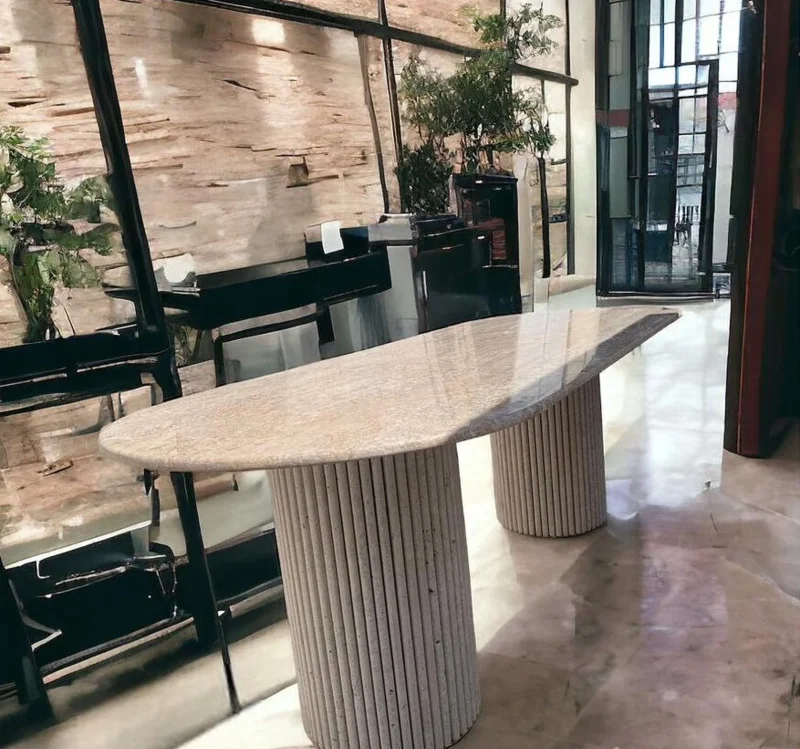 Travertine Dining Table